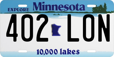MN license plate 402LON