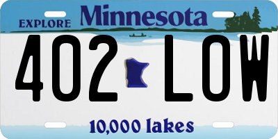 MN license plate 402LOW