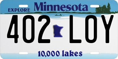 MN license plate 402LOY
