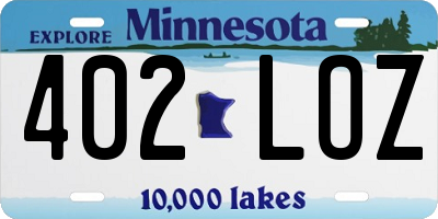 MN license plate 402LOZ