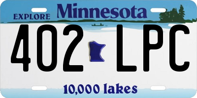 MN license plate 402LPC