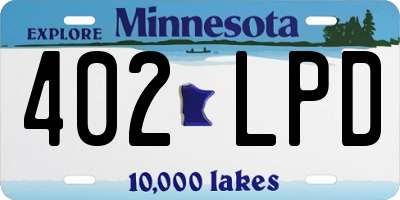 MN license plate 402LPD