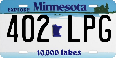 MN license plate 402LPG