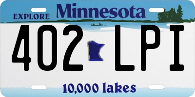 MN license plate 402LPI