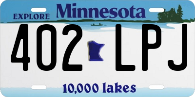 MN license plate 402LPJ