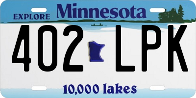 MN license plate 402LPK