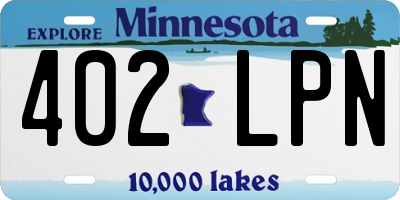 MN license plate 402LPN