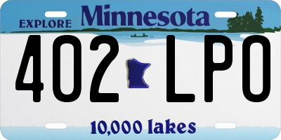 MN license plate 402LPO