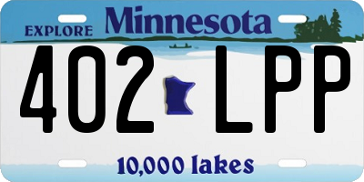 MN license plate 402LPP