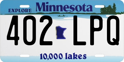 MN license plate 402LPQ