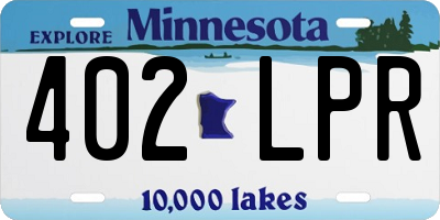 MN license plate 402LPR