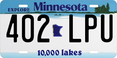 MN license plate 402LPU