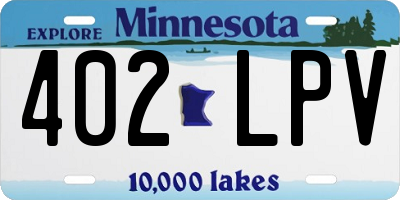 MN license plate 402LPV