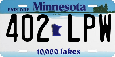 MN license plate 402LPW