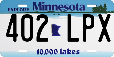 MN license plate 402LPX