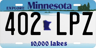 MN license plate 402LPZ