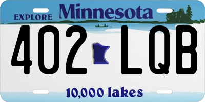 MN license plate 402LQB