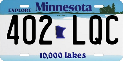 MN license plate 402LQC