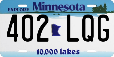MN license plate 402LQG