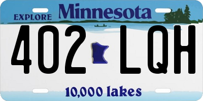 MN license plate 402LQH