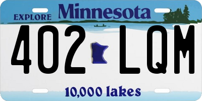 MN license plate 402LQM