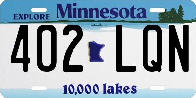 MN license plate 402LQN