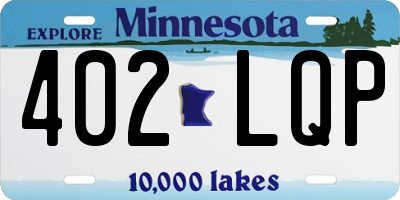 MN license plate 402LQP