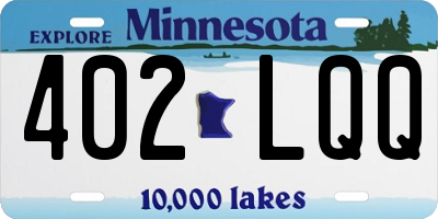 MN license plate 402LQQ