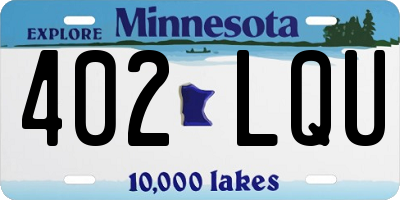 MN license plate 402LQU