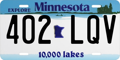 MN license plate 402LQV