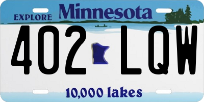 MN license plate 402LQW