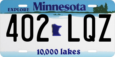 MN license plate 402LQZ