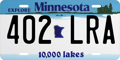 MN license plate 402LRA
