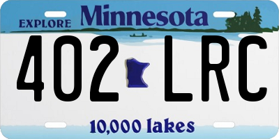 MN license plate 402LRC