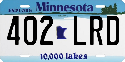 MN license plate 402LRD