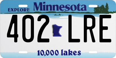 MN license plate 402LRE