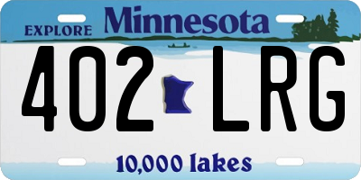 MN license plate 402LRG