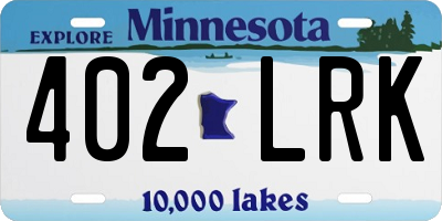 MN license plate 402LRK