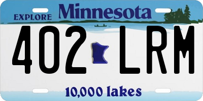 MN license plate 402LRM