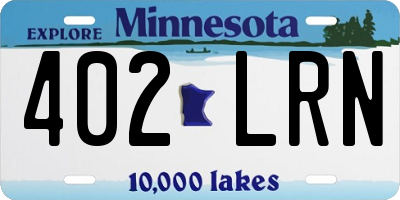 MN license plate 402LRN