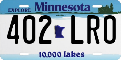 MN license plate 402LRO