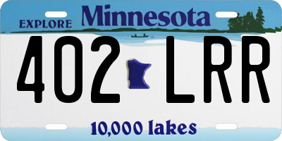 MN license plate 402LRR