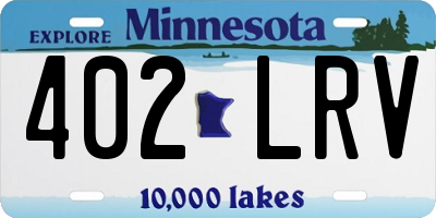 MN license plate 402LRV