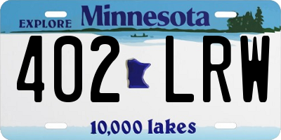 MN license plate 402LRW