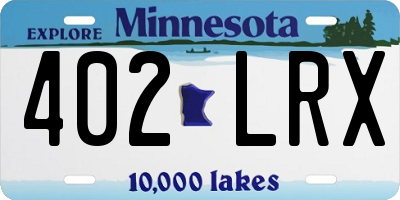 MN license plate 402LRX