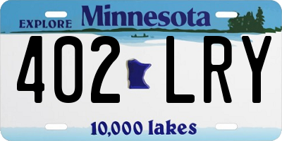 MN license plate 402LRY
