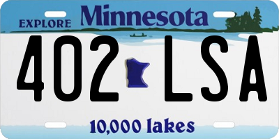 MN license plate 402LSA