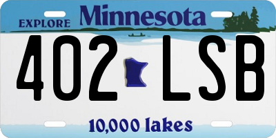 MN license plate 402LSB