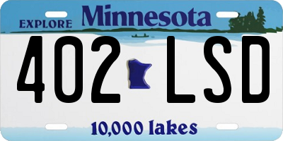 MN license plate 402LSD