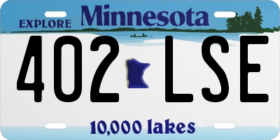 MN license plate 402LSE